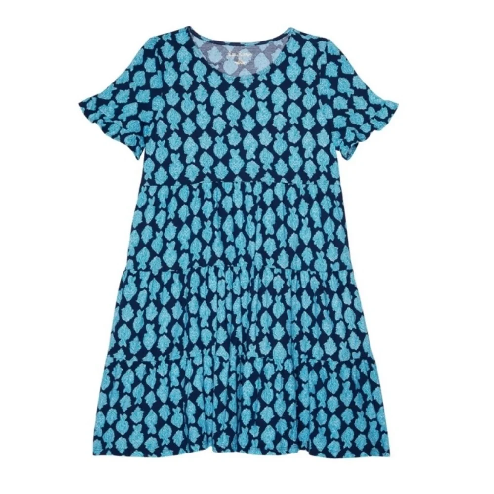 Lilly Pulitzer Mini Jodee Dress, Low Tide Navy, Any Fin For You - Picture 2 of 8